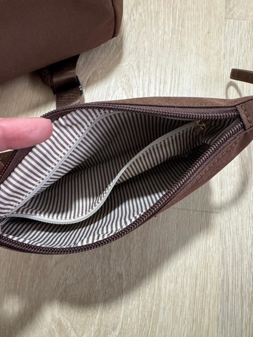 Leaurel Brown & Beige Two-Tone Backpack Tote with Pouch